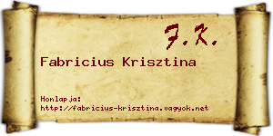 Fabricius Krisztina névjegykártya