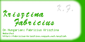 krisztina fabricius business card